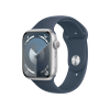 Refurbished Apple Watch Serie 9 | 45mm | Aluminium Argent | Bracelet Sport Bleu M/L | GPS | WiFi
