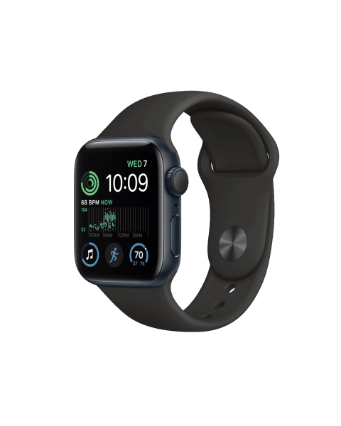 Refurbished Apple Watch Serie SE 2022 | 40mm | Aluminium Bleu Minuit | Bracelet Sport Noir | GPS | WiFi