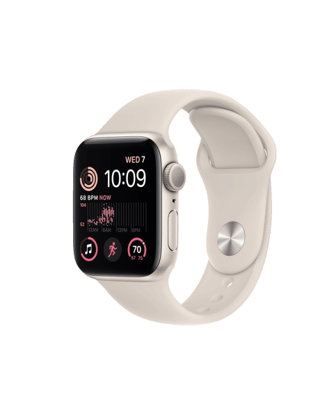 Refurbished Apple Watch Serie SE 2022 | 40mm | Aluminium Starlight Blanc | Bracelet Sport Starlight Blanc | GPS | WiFi