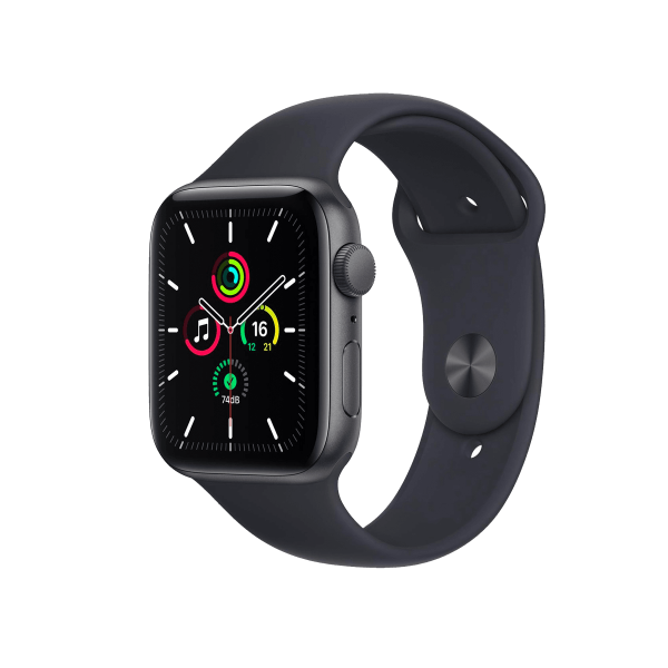 Refurbished Apple Watch Serie SE | 44mm | Aluminium Gris sidéral | Bracelet Sport Minuit bleu | GPS | WiFi + 4G