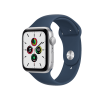 Apple Watch Series SE | 44mm | Aluminium Case Zilver | Blauw sportbandje | GPS | WiFi