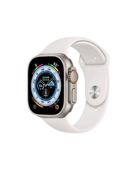 Refurbished Apple Watch Ultra | 49mm | Titane | Bracelet Sport Blanc | GPS | WiFi + 4G