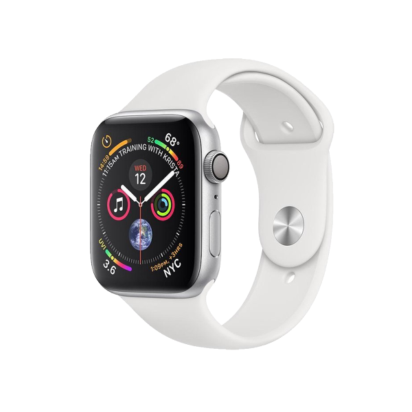 Apple Watch Serie 4 | 40mm | Aluminium Argent | Bracelet Sport Blanc | GPS | WiFi