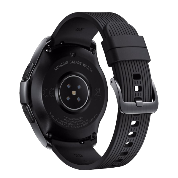 Galaxy Watch | 42 | Boîtier en acier inoxydable noir | bracelet en cuir noir | GPS | Wifi + 4G