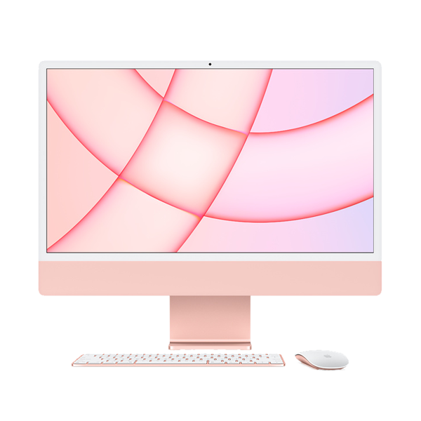 Refurbished iMac 24-inch | Apple M1 8-Core | 256 GB SSD | 8 GB RAM | 4 Ports | 8-Core GPU | Rose (Retina, 2021) | Souris et clavier qwerty inclus