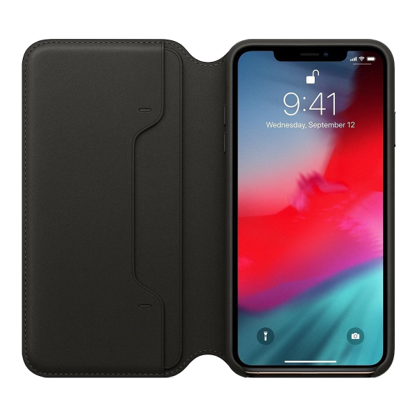 iPhone XS Leather Folio - Noir