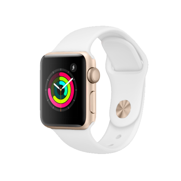 Refurbished Apple Watch Series 4 Boîtier en aluminium GPS+Cellulaire de 40 mm doré avec bracelet sport blanc