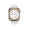Refurbished Apple Watch Serie 8 | 45mm | Aluminium Starlight Blanc | Bracelet Sport Blanc | GPS | WiFi + 4G
