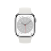 Refurbished Apple Watch Serie 8 | 45mm | Aluminium Argent | Bracelet Sport Blanc | GPS | WiFi + 4G